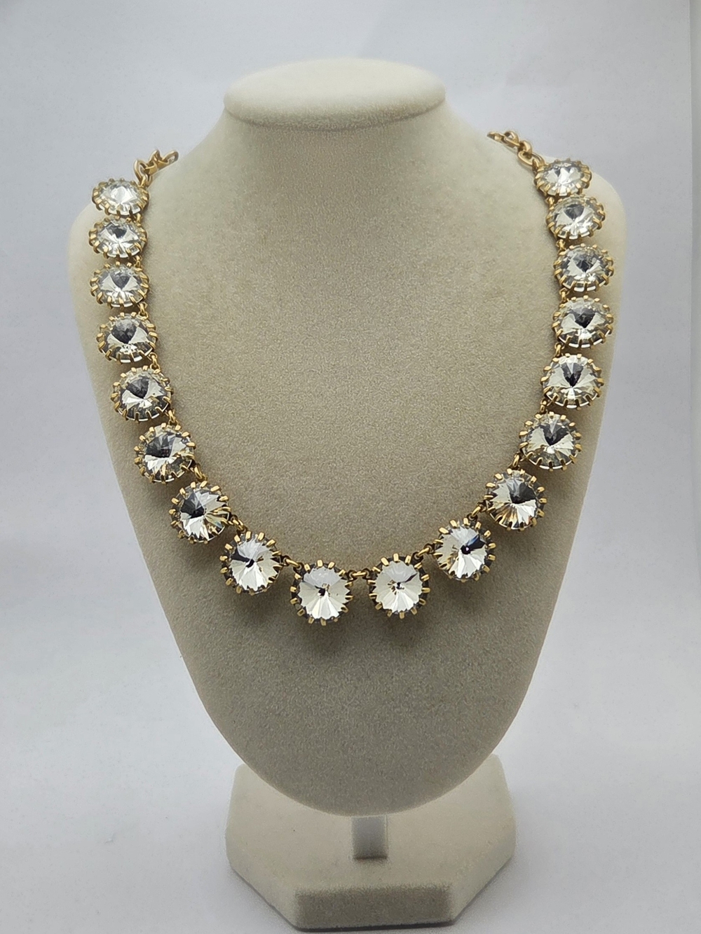 J. Crew Classic Clear Rhinestone Statement Riviere Necklace - 20"